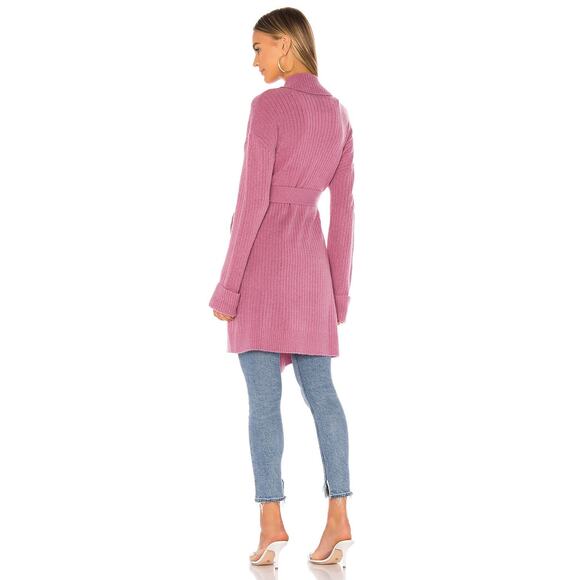 Lovers +‎ Friends Aubree Duster Cardigan Rib Knit Tie Waist Sweater Medium - Picture 2 of 15